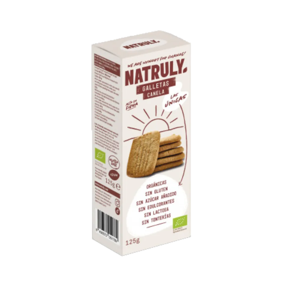 Natruly ekologiški cinamoniniai sausainiai, be pridėtinio cukraus, be gliuteno, 125 g