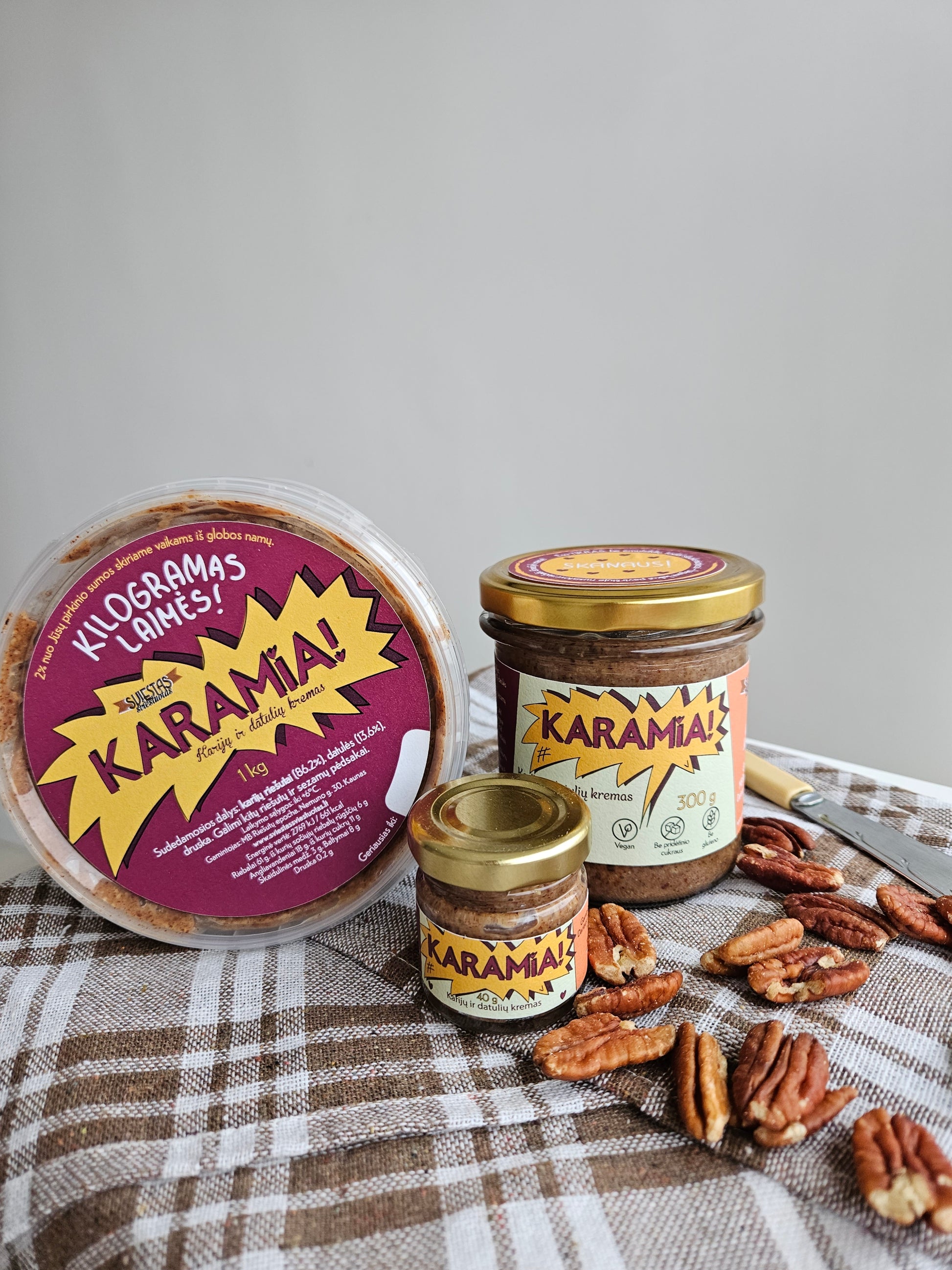 Karijų riešutų ir datulių kremas KARAMIA