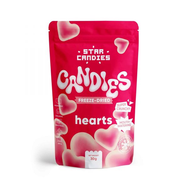 STAR CANDIES džiovinti šaltyje saldainiai "Širdelės" 30g