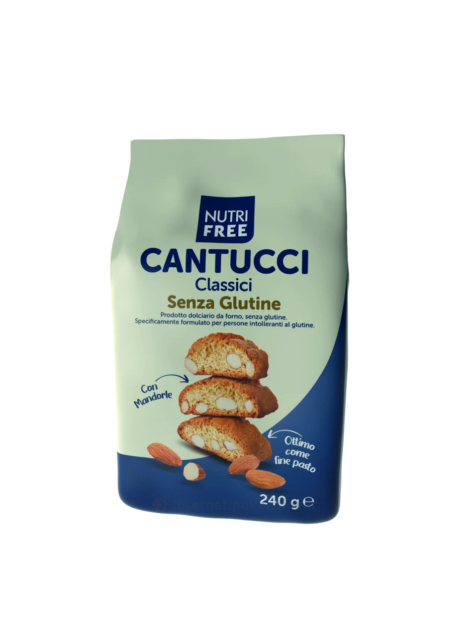NUTRIFREE CANTUCCI - tradiciniai itališki sausainiai su migdolais, be glitimo, 240g