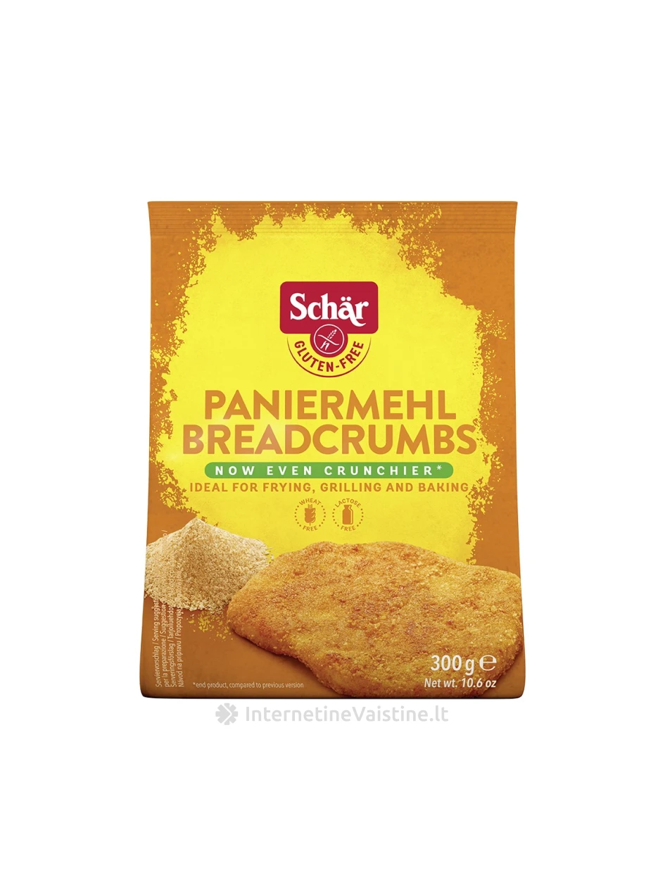 Schär PANIERMEHL BREADCRUMBS - džiūvėsėliai kepimui be glitimo, 300g