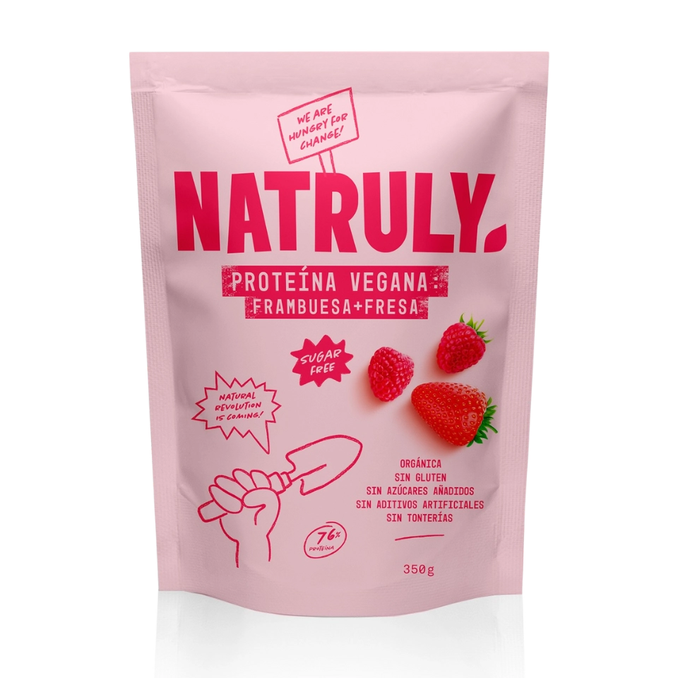 Natruly ekologiški veganiški baltymai, aviečių ir braškių skonio, be gliuteno 350 g