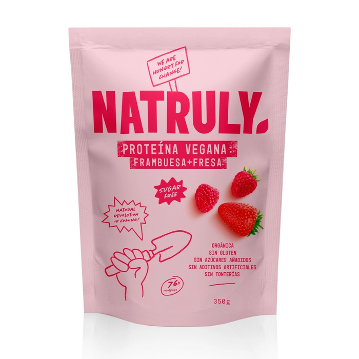 Natruly ekologiški veganiški baltymai, aviečių ir braškių skonio, be gliuteno 350 g