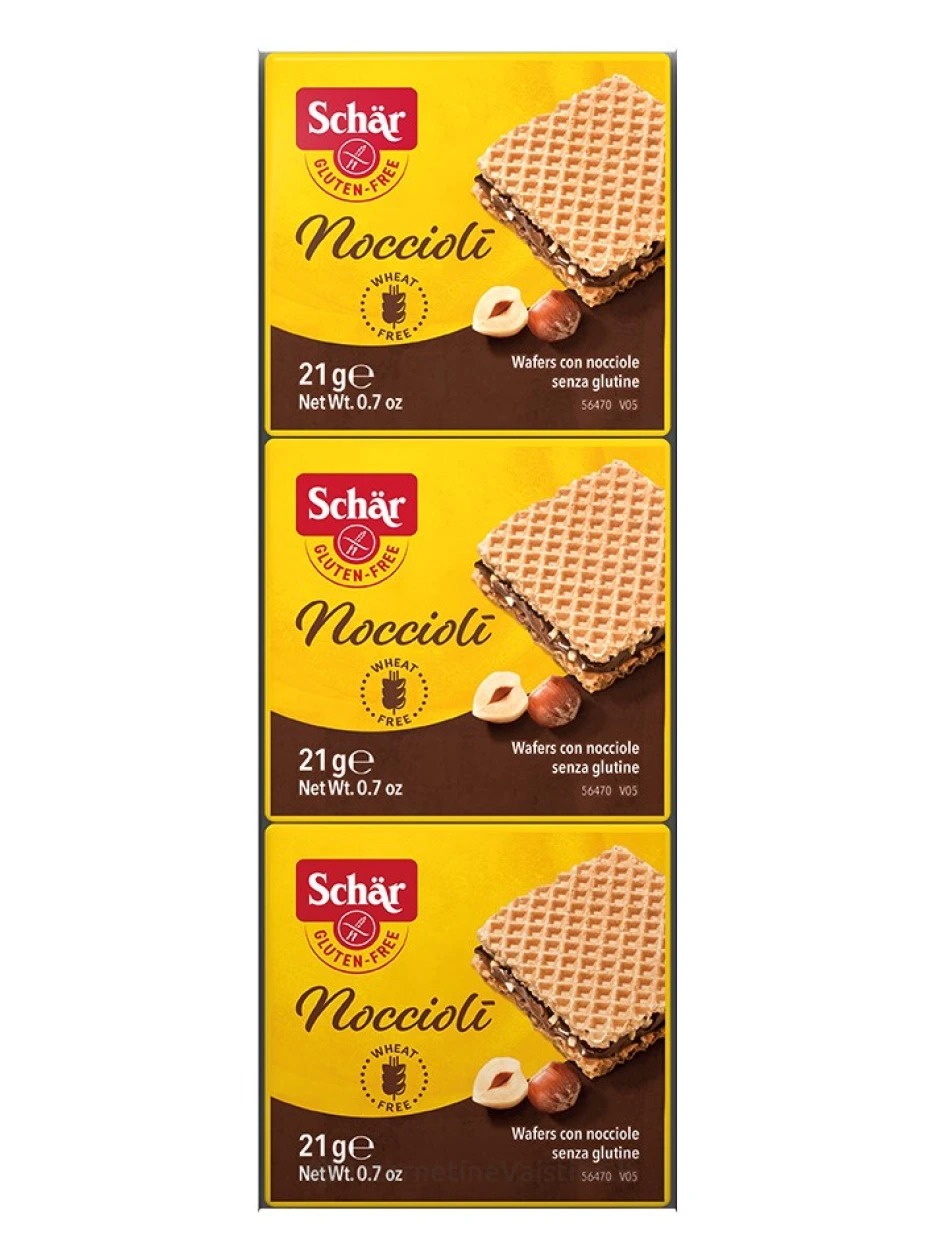 Schär NOCCIOLI - vafliai su riešutų kremo pertepimu be glitimo, 63g