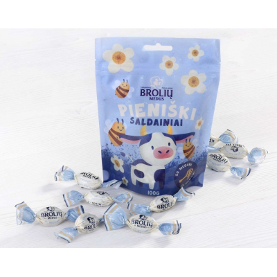 Pieniški saldainiai su medumi 100g