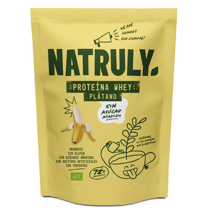 Natruly ekologiški baltymai, bananų skonio, be pridėtinio cukraus, be gliuteno 350 g