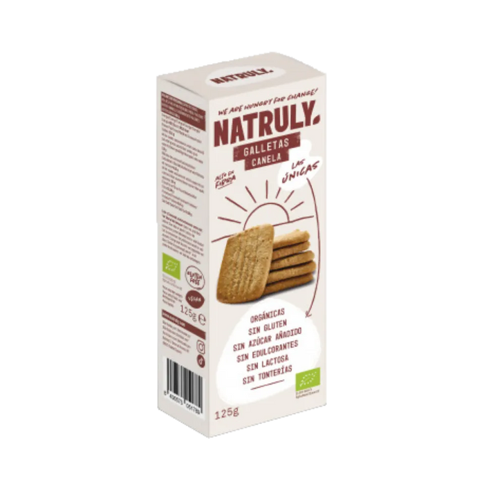 Natruly ekologiški cinamoniniai sausainiai, be pridėtinio cukraus, be gliuteno, 125 g