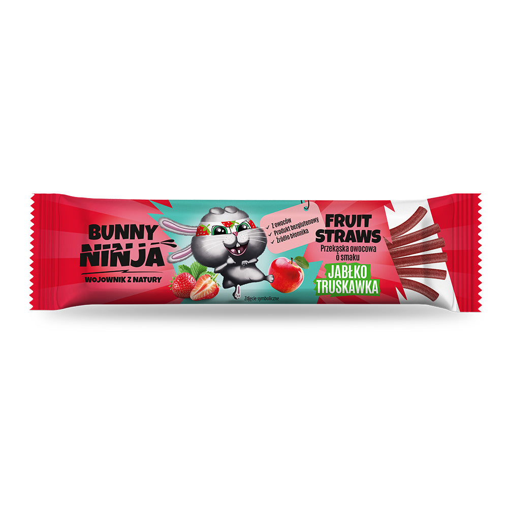 Obuolių ir braškių šiaudeliai, 16 g