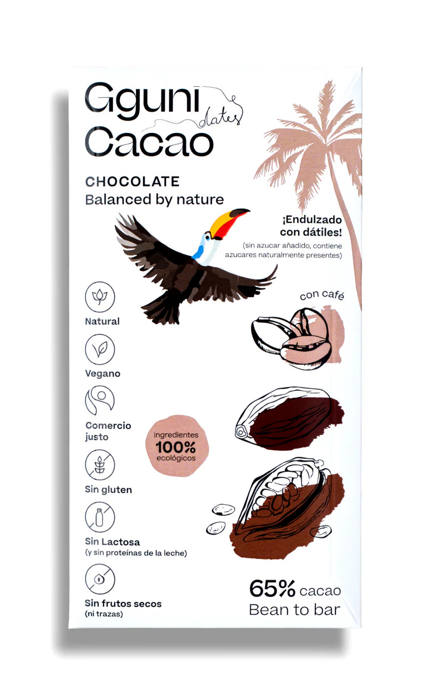 GGUNI DATES CACAO 65% Šokoladas su Kava