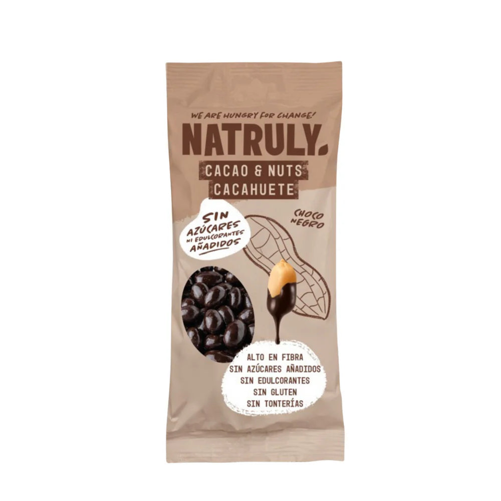 Natruly žemės riešutai su juoduoju šokoladu 50g