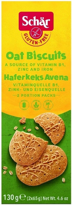 Schär OAT BISCUITS - avižiniai sausainiai be glitimo, 130g