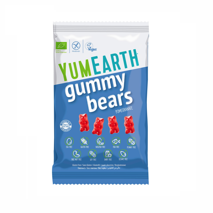 YUMEARTH ekologiški granatų skonio guminiai meškiukai 50g