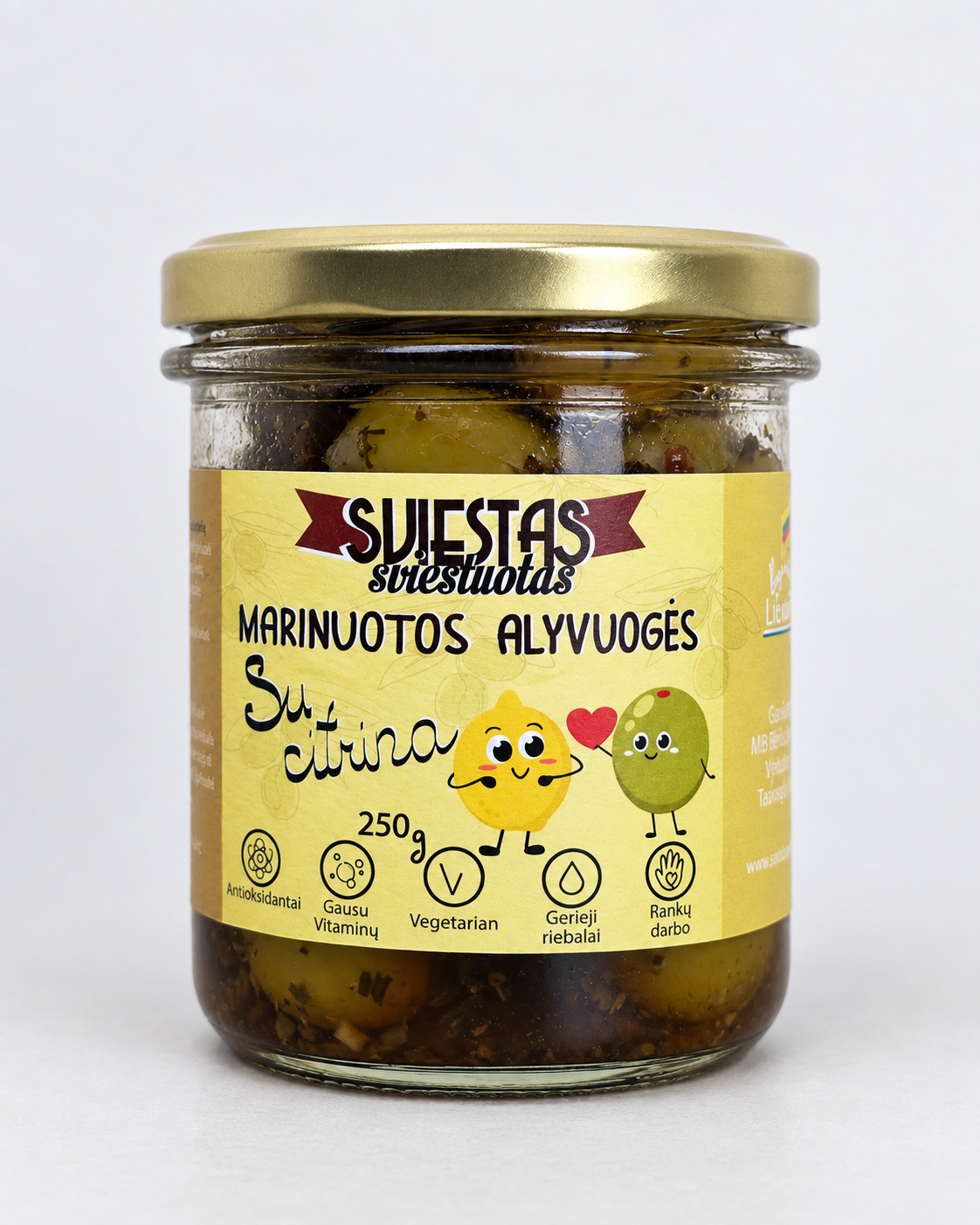 Marinuotos alyvuogės su citrina 250 g – 250 g pakuotė