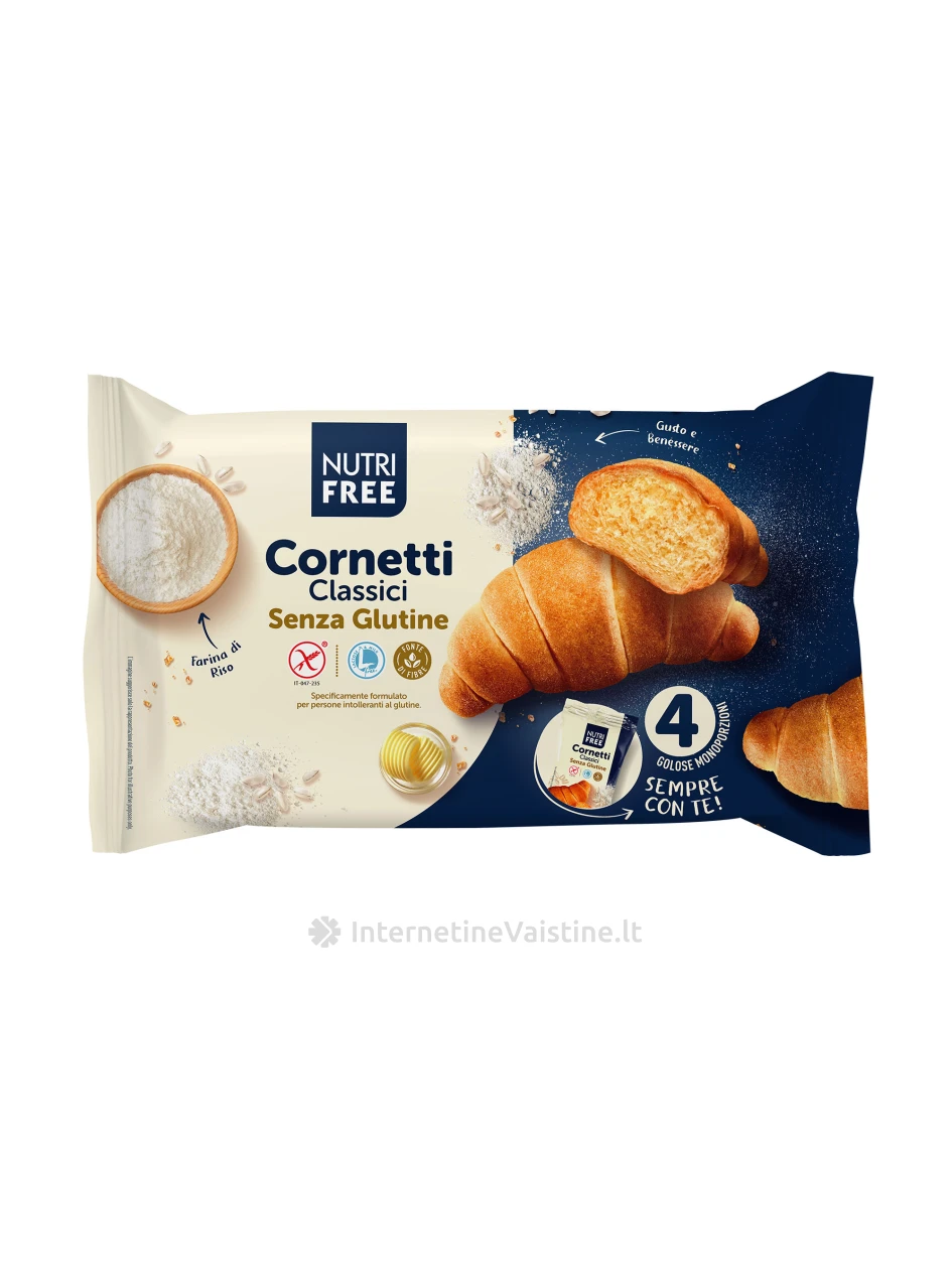 NUTRIFREE CORNETTI CLASSICI - kruasanai be glitimo, 200g