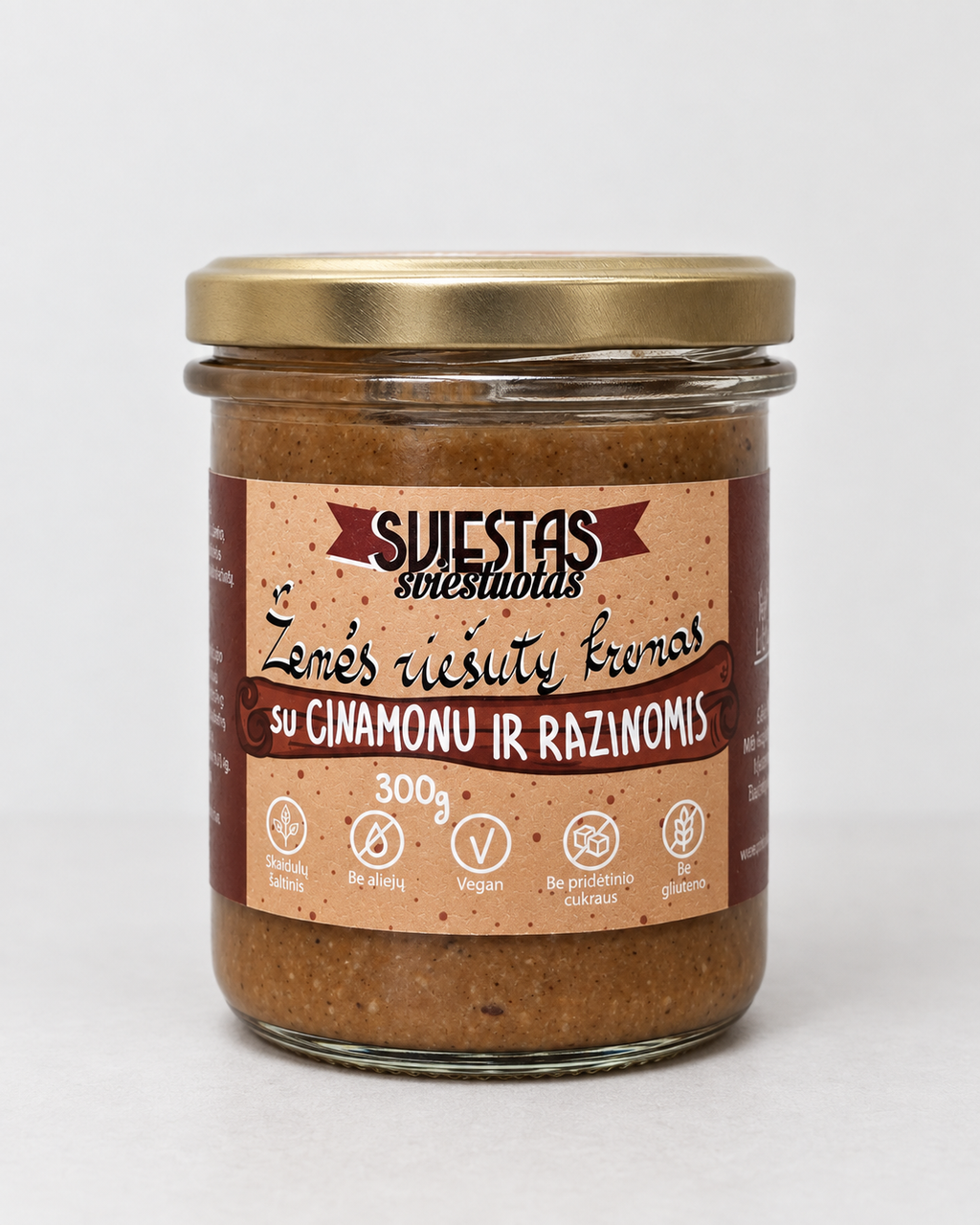 Žemės riešutų kremas su cinamonu ir razinomis – 300 g