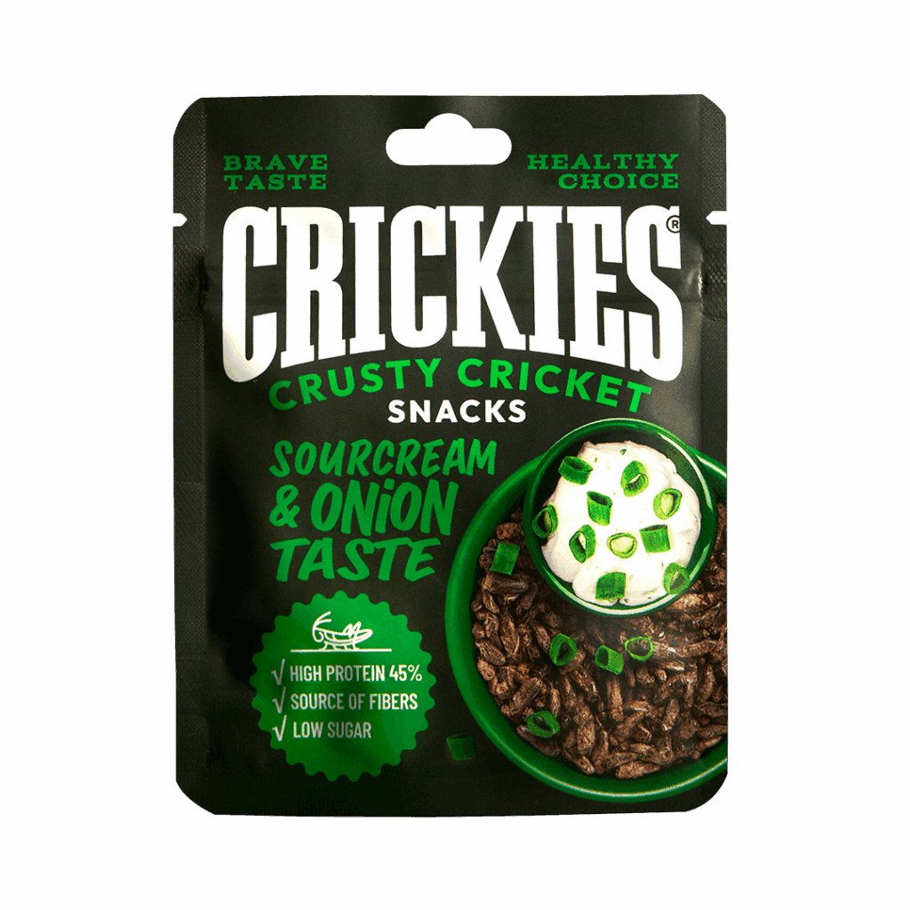CRICKIES džiovinti svirpliai grietinėlės ir svogūnų skonio 15g