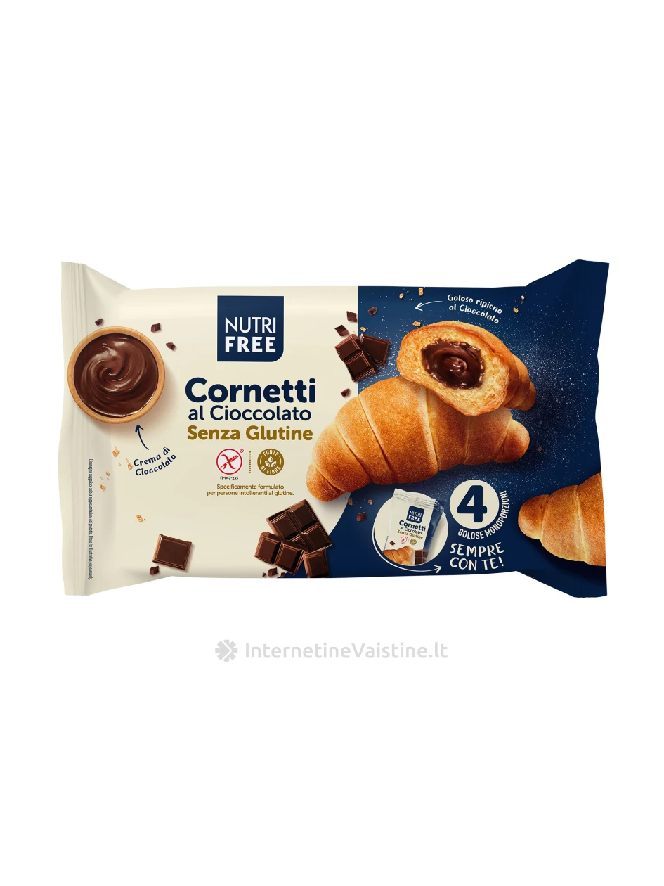NUTRIFREE CORNETTI - kruasanai su šokolado įdaru be glitimo, 240g