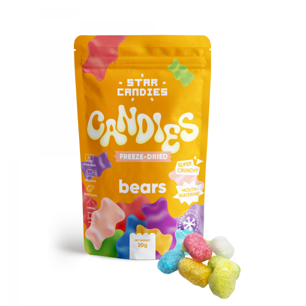 STAR CANDIES džiovinti šaltyje guminukai 
