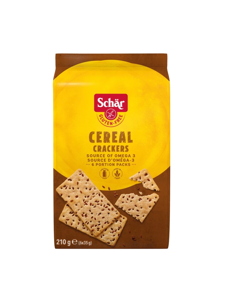 Schär CEREAL CRACKERS - krekeriai su grūdais be glitimo, 210G