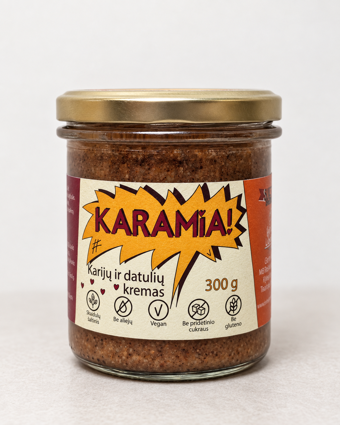 Karijų riešutų ir datulių kremas KARAMIA