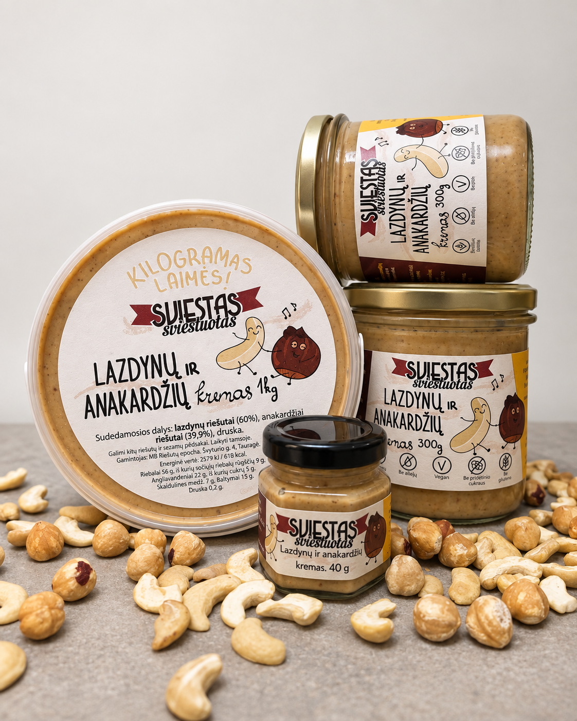 Lazdynų ir anakardžių riešutų kremas