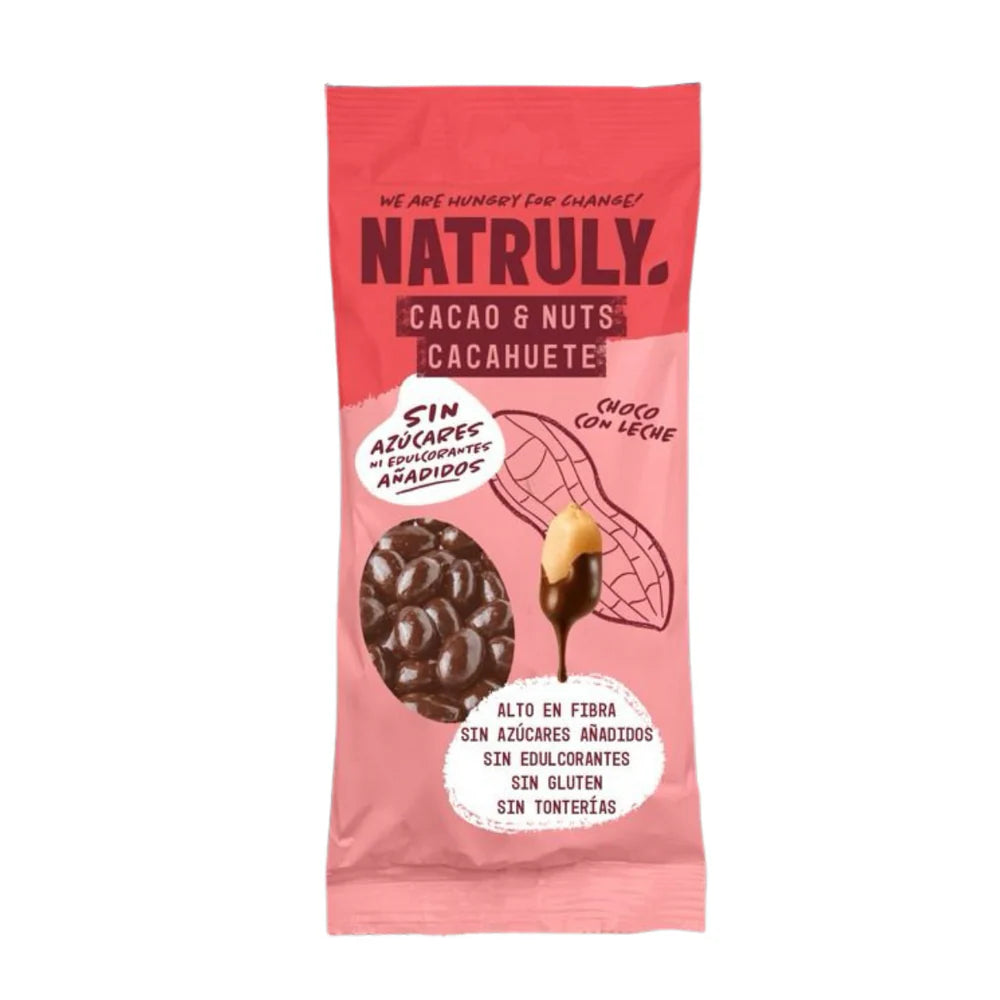 Natruly žemės riešutai su pienišku šokoladu 50g