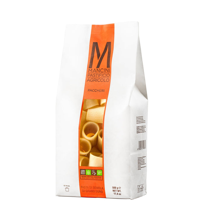 MANCINI Paccheri – kietųjų kviečių makaronai, 500 g