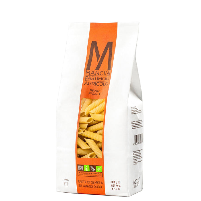 MANCINI Penne Rigate – kietųjų kviečių makaronai, 500 g