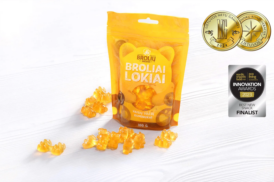 Vaisių sulčių guminukai „Broliai lokiai“ 100g