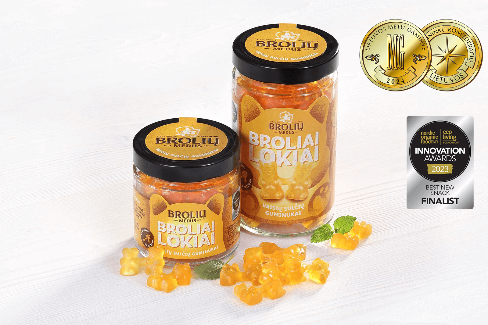 Vaisių sulčių  guminukai „Broliai lokiai“ stiklainėlyje (Copy)
