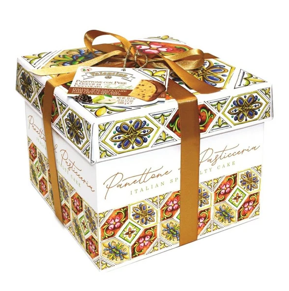 Panettone pyragas VALENTINO su juodojo šokolado ir kriaušių gabaliukais, 1 kg