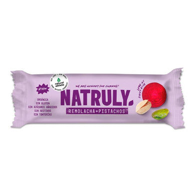 Natruly burokėlių ir pistacijų batonėlis, be pridėtinio cukraus, be gliuteno, 40 g