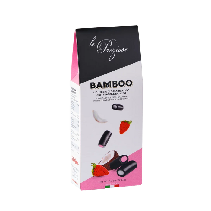 BAMBOO, saldymedžio saldainiai su braškių ir kokosų įdaru, 200 g / SILA GUM