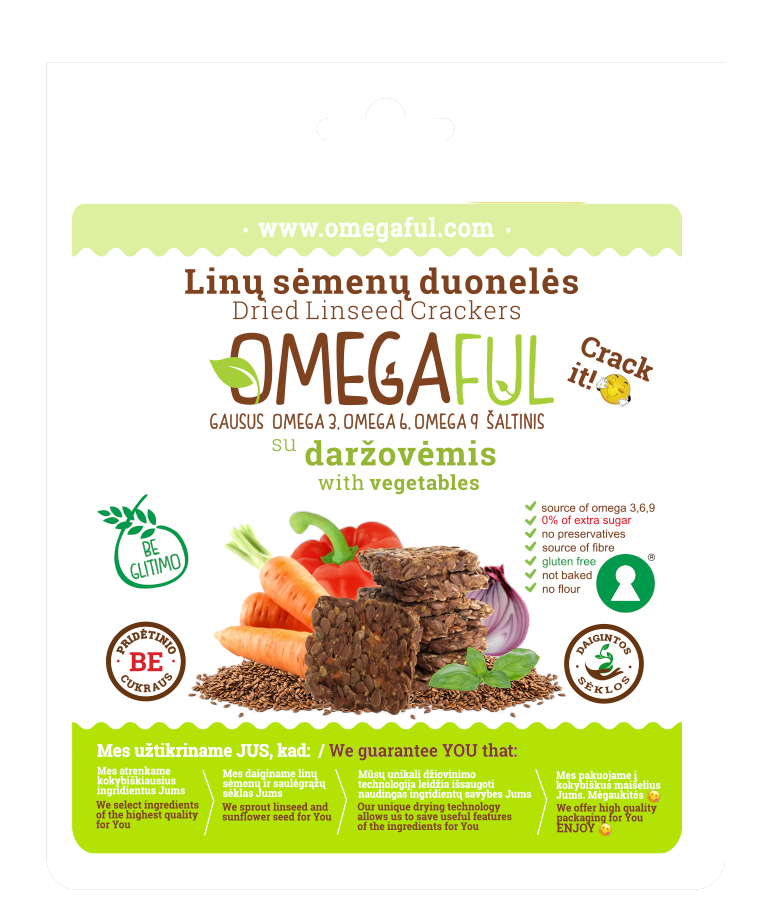 Omegafull duonelės su daržovėmis, be glitimo 80g