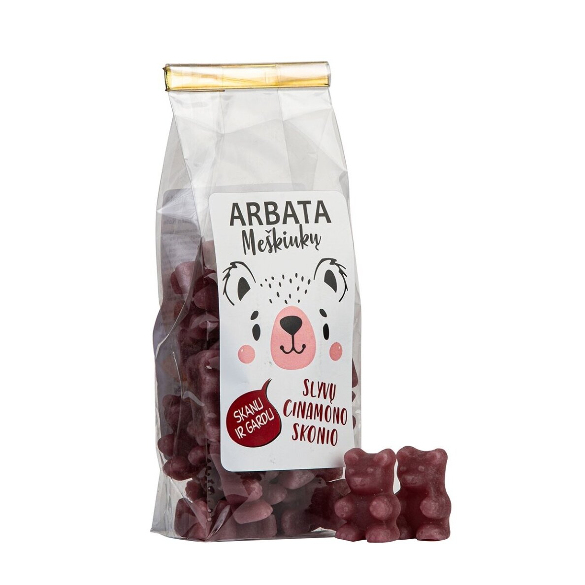 TIRPI ARBATA MEŠKIUKAI, slyvų ir cinamono skonio 125g.