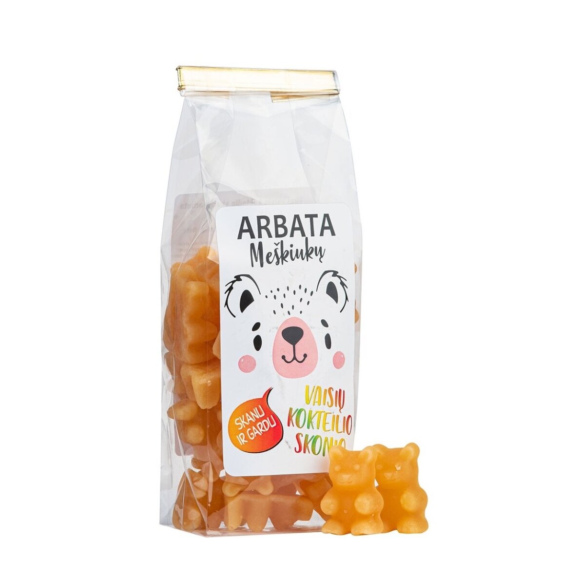 TIRPI ARBATA MEŠKIUKAI, vaisių kokteilio skonio 125g.