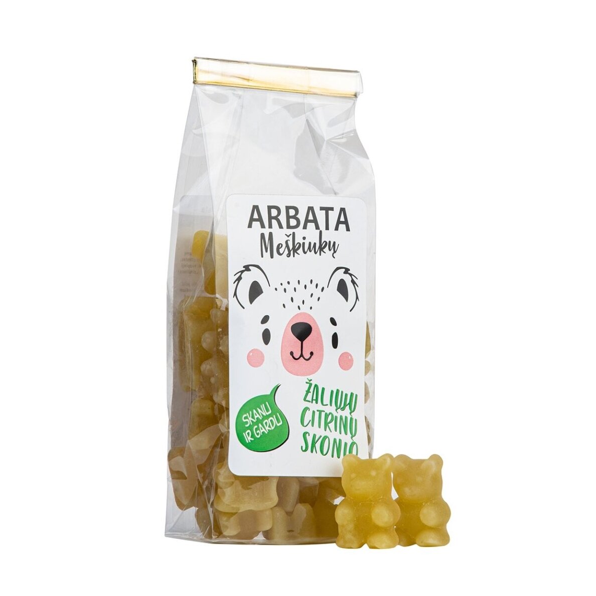 TIRPI ARBATA MEŠKIUKAI, žaliųjų citrinų skonio 125g.