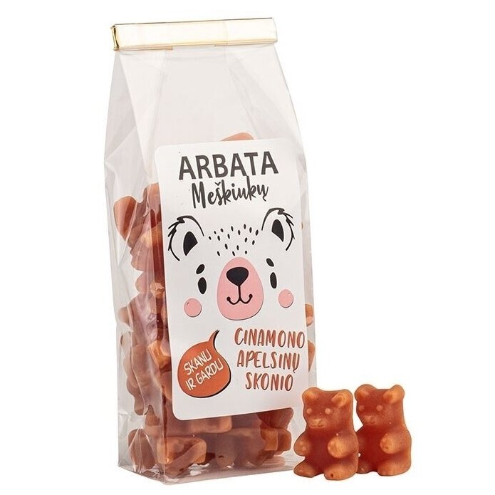 TIRPI ARBATA MEŠKIUKAI, cinamono ir apelsinų skonio 125g.